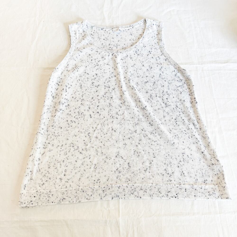 J. Jill Sleeveless Gray Woven Sleeveless Sweater Top Print Cotton Size XL